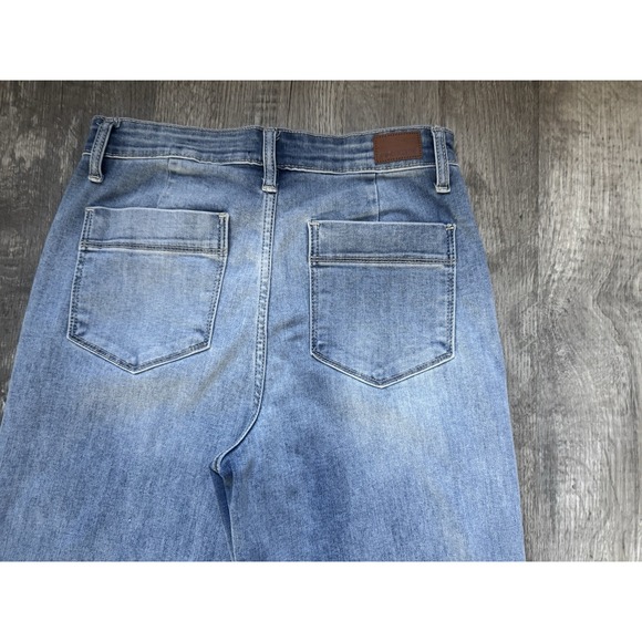 Judy Blue Jeans Mid-Rise Wide Leg Flare Boho Womens 7/28 Blue JB82401MD - Picture 7 of 10